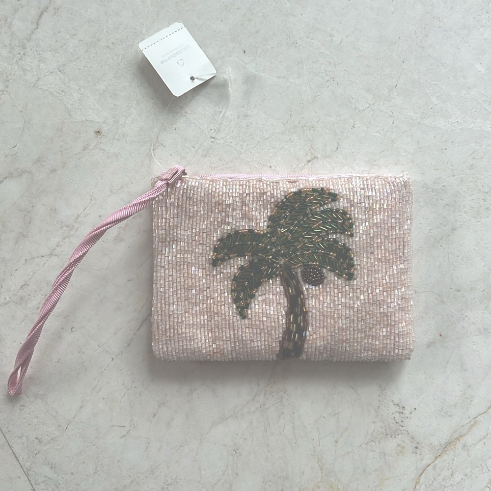 Liz Claiborne Beaded Palm Tree Wristlet New with tags.